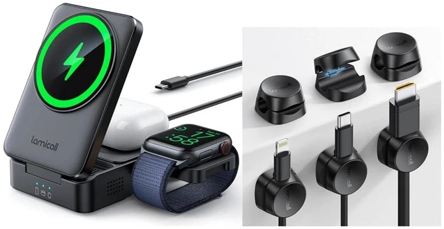 Main image of 3 in 1 Compact Wireless Charging Station & Cord Organizer