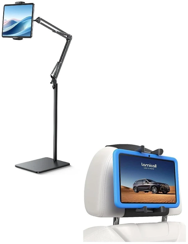 Main image of Floor Tablet Stand Phone Holder and Tablet Holder for Car Headrest