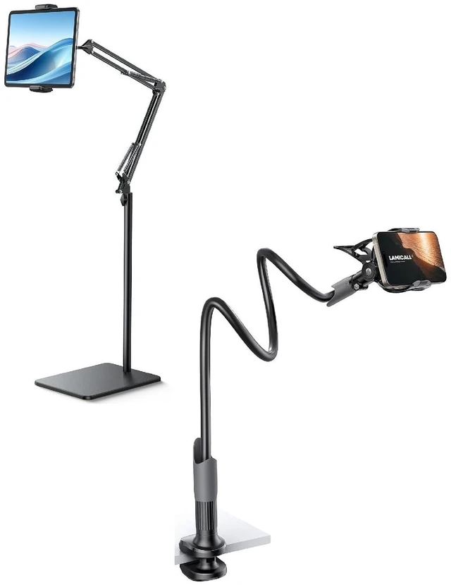 Main image of Floor Tablet Stand Phone Holder and Gooseneck Phone Holder for Bed