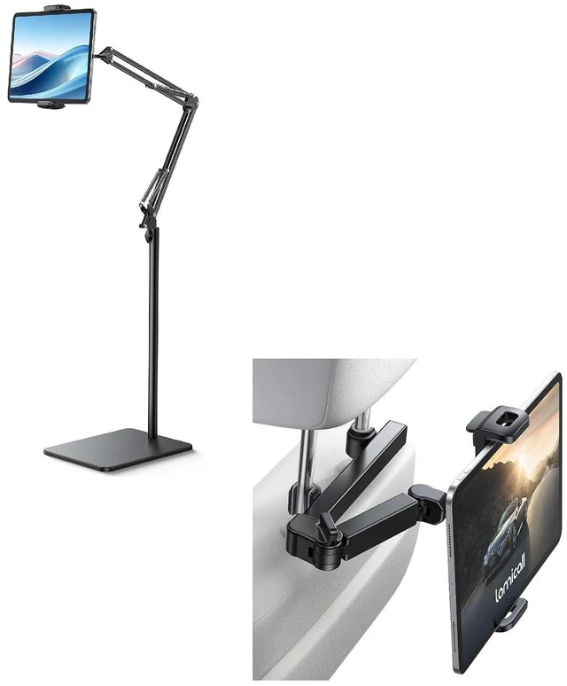Main image of Floor Tablet Stand Phone Holder and Car Headrest Tablet Holder