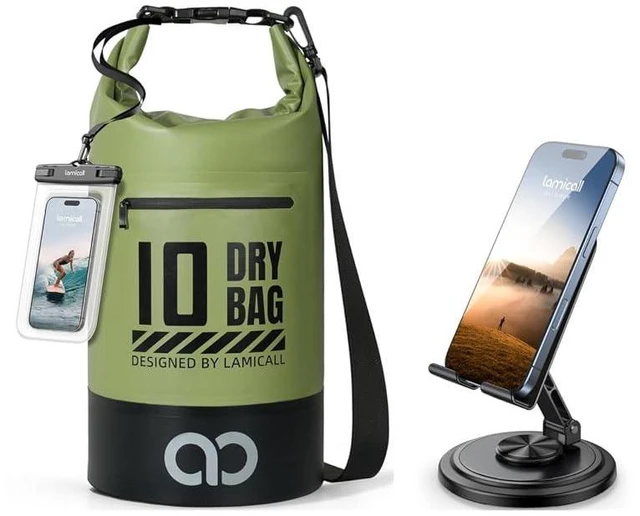 Main image of Dry Bag Waterproof Backpack & Adjustable Phone Stand for Desk