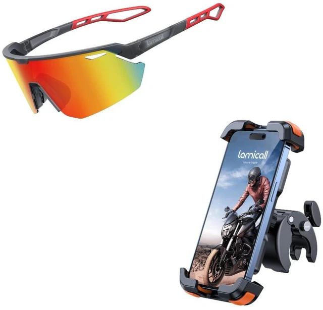 Main image of Motorcycle Bike Phone Mount + Polarized Sports Sunglasses