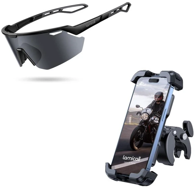Main image of Motorcycle Bike Phone Mount + Polarized Sports Sunglasses