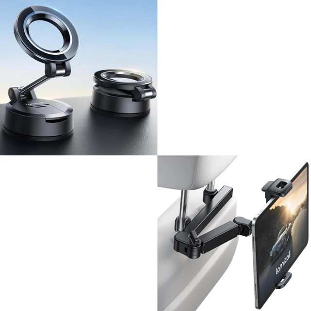 Main image of Strongest Suction Phone Mount for Car + 3 in 1 Extension Arm Car Headrest Tablet Hold