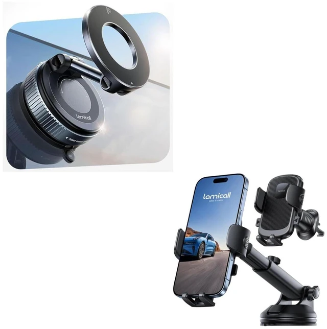 Main image of Phone Mount for Car for Magsafe + 3-in-1 Military-Grade Suction Cup Car Phone Holder Mount