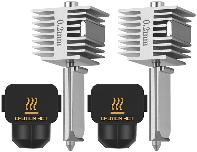 Main image of Upgrade A1/A1 Mini/A2L Hotend 0.2mm Hardened Steel Nozzle 2pcs