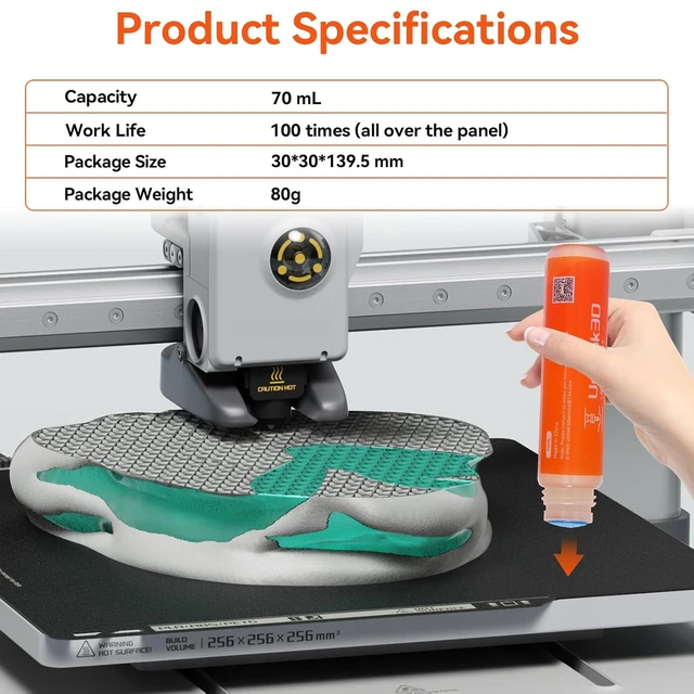 Alt view image 7 of 7 - 3D Printer Adhesive Glue 70ml, for PLA ABS PETG PC TPU ASA & Most Filaments