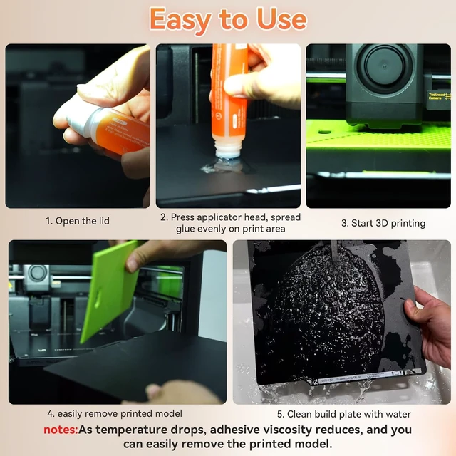 Alt view image 4 of 7 - 3D Printer Adhesive Glue 70ml, for PLA ABS PETG PC TPU ASA & Most Filaments