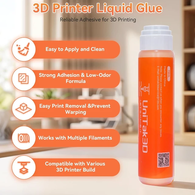 Alt view image 2 of 7 - 3D Printer Adhesive Glue 70ml, for PLA ABS PETG PC TPU ASA & Most Filaments