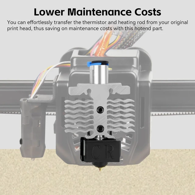 Alt view image 5 of 7 - CREALITY Ender 3 V2 Neo Hotend Part Assembled Hot End Replacement with 0.4/0.6/0.8mm Nozzles & Silicone Sock for Ender 3 Neo,Ender 3 V2 Neo,Ender 3 Max Neo(Heating Rod and Thermistor Excluded)