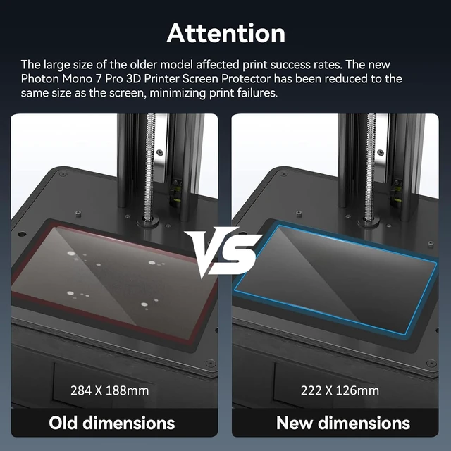 Alt view image 2 of 7 - ANYCUBIC Photon Mono 7/Pro 3D Printer Screen Protector,Protective Film 5Pcs Compatible with UV Resin 3D Printers-Thickness 0.1mm-ONLY for Photon Mono 7 and Photon Mono 7 Pro 3D Printers-NEW Size 222*1