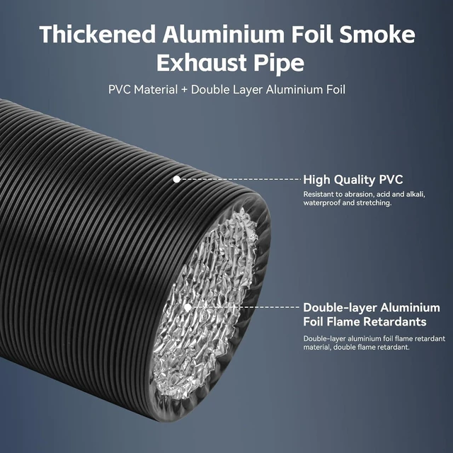 Alt view image 2 of 7 - Smoke Exhaust Kit with Efficient Ventilation 4500RPM Fan and Pipe,Exhaust Smoke&Odors,Fan Fume Extraction Kit Exhaust Fan for Laser Engraver and 3D Printer Enclosure Tent Cover