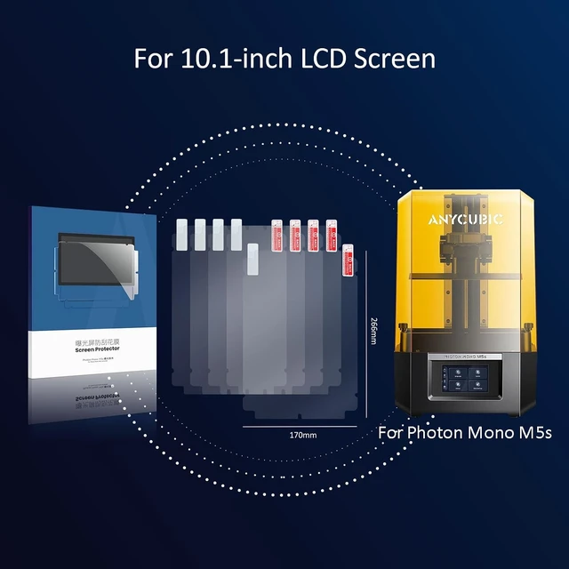 Alt view image 2 of 7 - Photon MONO M5s 3D Printer Screen Protector,Original Protective Film 5Pcs for 10.1 inch LCD SLA UV Resin 3D Printer-Thickness 0.1mm-ONLY for Photon MONO M5s&M5s Pro NOT for Photon MONO M5