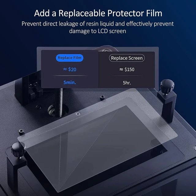 Alt view image 6 of 7 - Photon MONO M5s 3D Printer Screen Protector,Original Protective Film 5Pcs for 10.1 inch LCD SLA UV Resin 3D Printer-Thickness 0.1mm-ONLY for Photon MONO M5s&M5s Pro NOT for Photon MONO M5