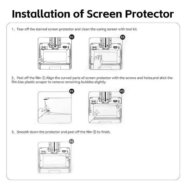 Alt view image 7 of 7 - Anycubi Photon Mono 4/Ultra Screen Protector,Original 3D Printer Protective Film 5Pcs Compatible with 7.1 inch LCD SLA UV Resin 3D Printers-Thickness 0.15mm-ONLY for Photon Mono 4/Photon Mono 4 Ultra
