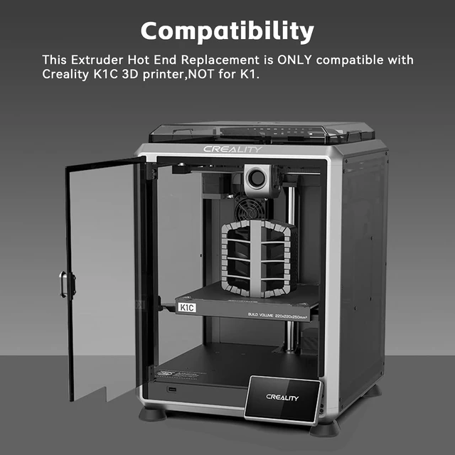 Alt view image 7 of 7 - K1C Hotend Ceramic Heating Block Kit with Hardened Steel Integrated Quick Swap Nozzle Supports 300°C High Temperature Extruder Hot End Replacement Compatible with Creality K1C 3D Printer