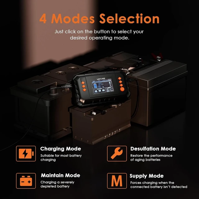 Alt view image 4 of 7 - 35-Amp Smart Battery Charger 6V 12V 24V Auto-Detect Multi-Battery