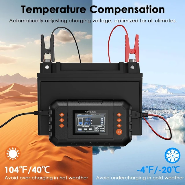 Alt view image 6 of 7 - 35-Amp Smart Battery Charger 6V 12V 24V Auto-Detect Multi-Battery