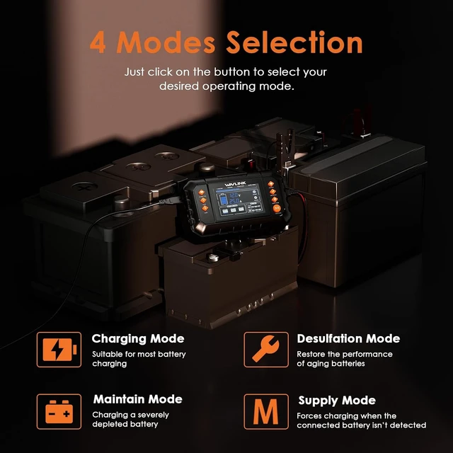 Alt view image 3 of 7 - Smart Battery Charger, 6V/12V/24V Car Battery Charger (25-AMP)