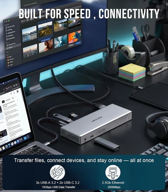 Alt view image 6 of 7 - Displaylink Docking Station 4 Monitor HDMI Quad 4K@60Hz Display