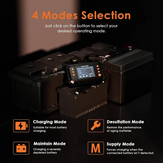 Alt view image 4 of 7 - 280W Smart Battery Charger, 20A 6V/12V/24V Car Battery Charger