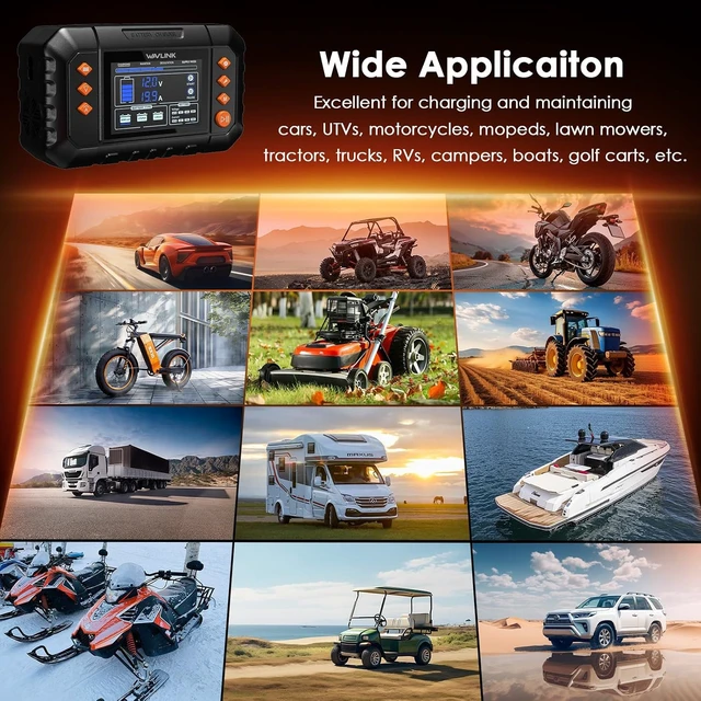 Alt view image 7 of 7 - 280W Smart Battery Charger, 20A 6V/12V/24V Car Battery Charger