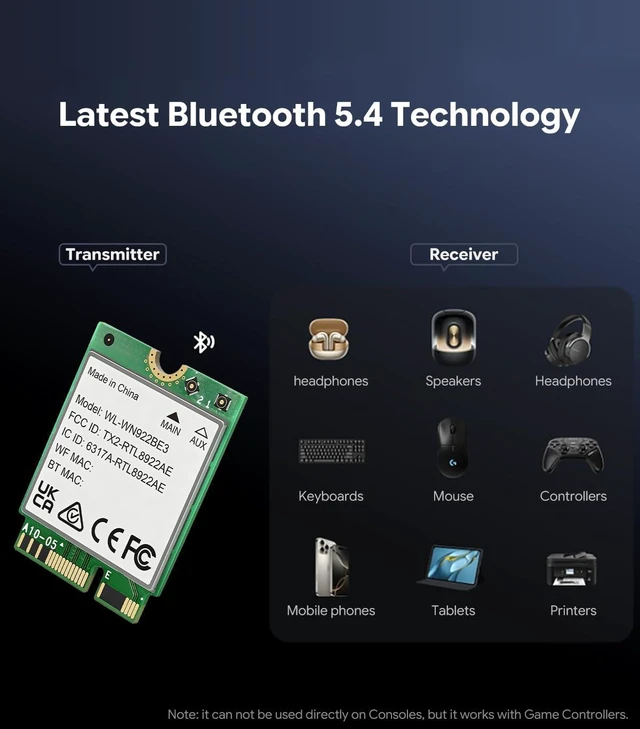 Alt view image 3 of 4 - WiFi 7 BE6500 Wireless Card M.2 2230 with Bluetooth 5.4 for Laptops
