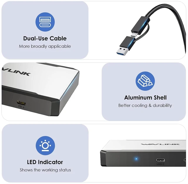 Alt view image 7 of 7 - USB C to Triple Monitor Adapter, Compatible with Mac&Windows