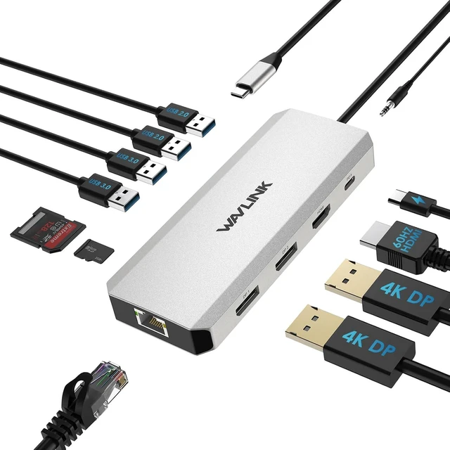 Main image of Laptop Docking Station,Triple Monitors,Dual DisplayPort,HDMI,85W PD