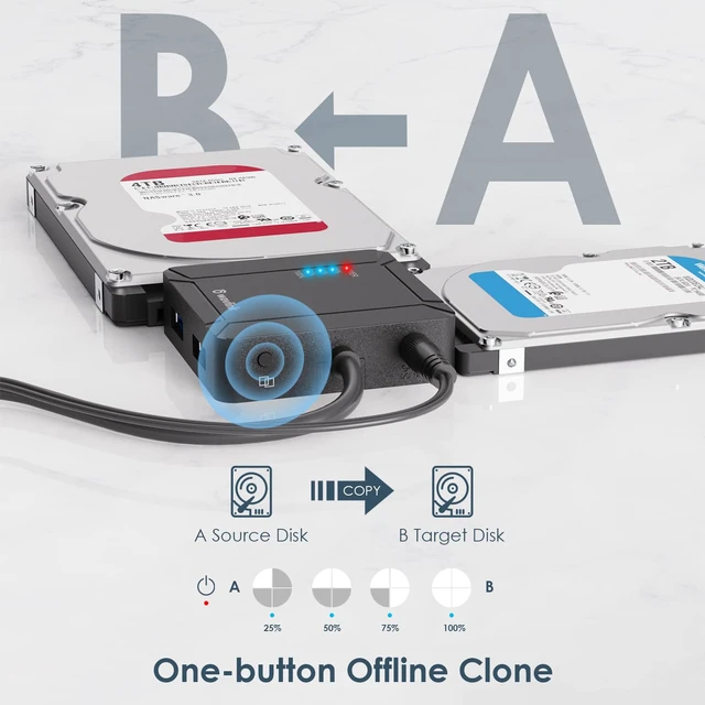 Alt view image 2 of 6 - USB-C HDD Docking Station, Dual-Bay 2 USB 3.0 Ports & 12V/3A, 5Gbps