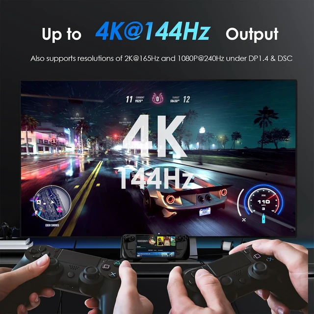 Alt view image 3 of 7 - Steam Deck Dock, WAVLINK Gaming Dock, HDMI 2.1, Single 4K@144Hz, 100W PD in