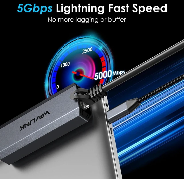 Alt view image 3 of 7 - USB-C to Ethernet Adapter with 95W PD - 5Gbps High-Speed