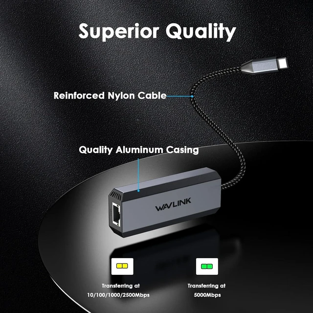 Alt view image 4 of 7 - USB-C to Ethernet Adapter with 95W PD - 5Gbps High-Speed