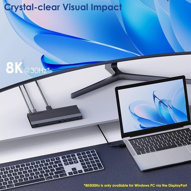 Alt view image 7 of 7 - USB C Docking Station Dual Monitor Triple Display for Laptop