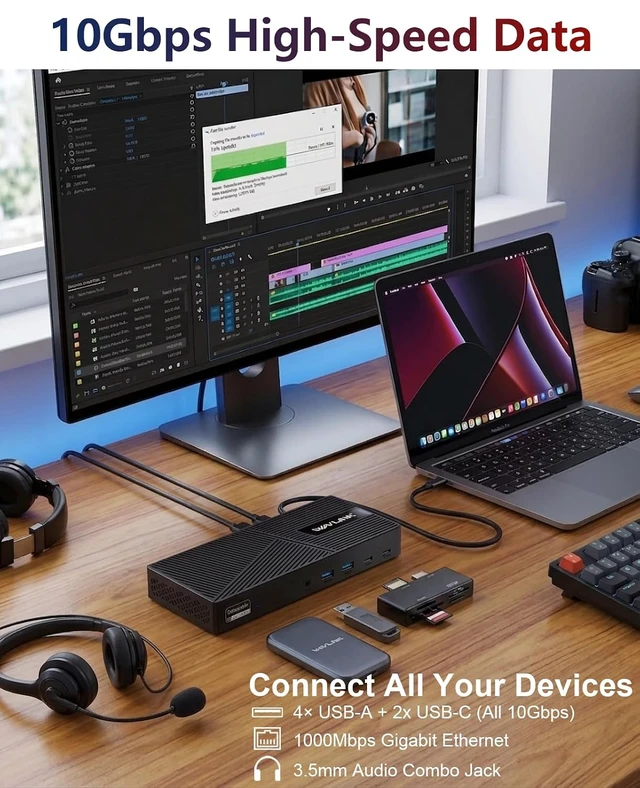 Alt view image 5 of 7 - Displaylink Docking Station 3 Monitors for Mac(M1-M5/Neo) & Windows