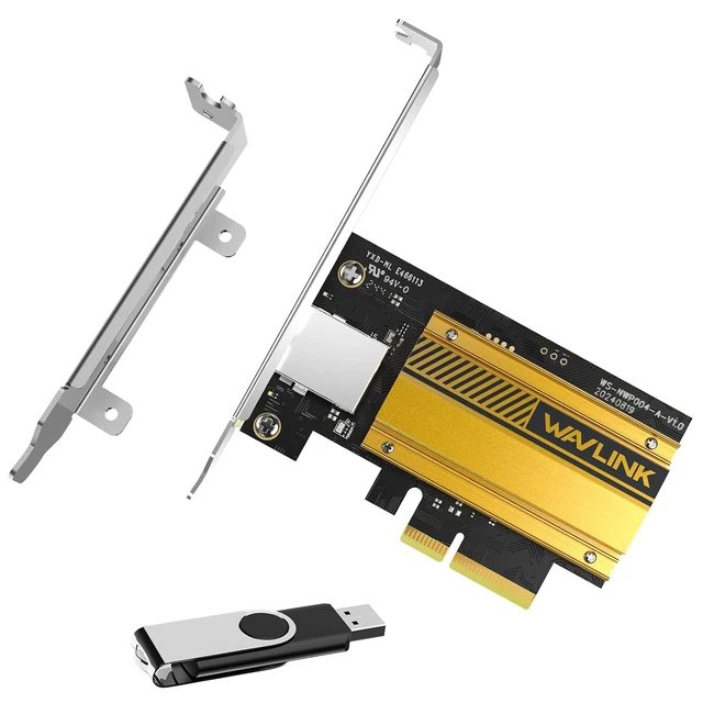 Main image of 10G PCIe Network Adapter, 10Gb PCIe Network Card with RTL8127AT Controller, PCIe x4/x8/x16 Ethernet Card for Windows 11/10 & Linux PC, Low Profile Bracket Included