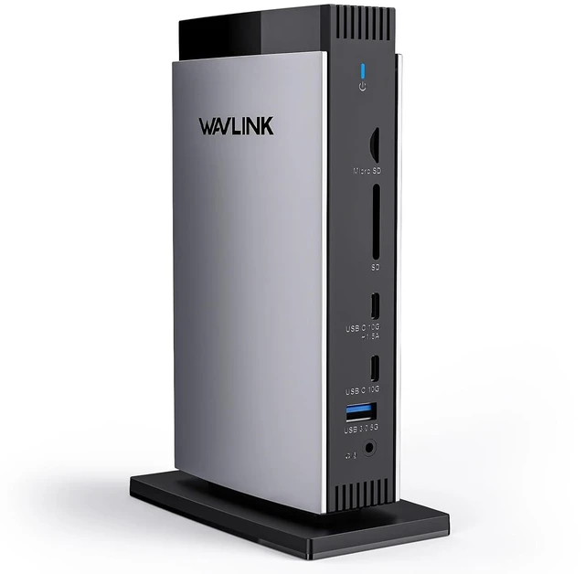 Main image of Displaylink Docking Station 3 Monitors with for MacBook M1/-M5 Windows, Displaylink Dock with 3X HDMI or 2X DisplayPort, 130WPD,5 USB Ports, Ethernet, Audio, SD/TF