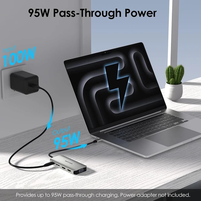 Alt view image 7 of 7 - Laptop Docking Station, Quad Monitors, Dual HDMI, DisplayPort, VGA