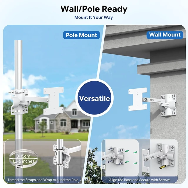 Alt view image 4 of 7 - Outdoor AP Aluminum Alloy Bracket, Universal Wall & Pole Mount