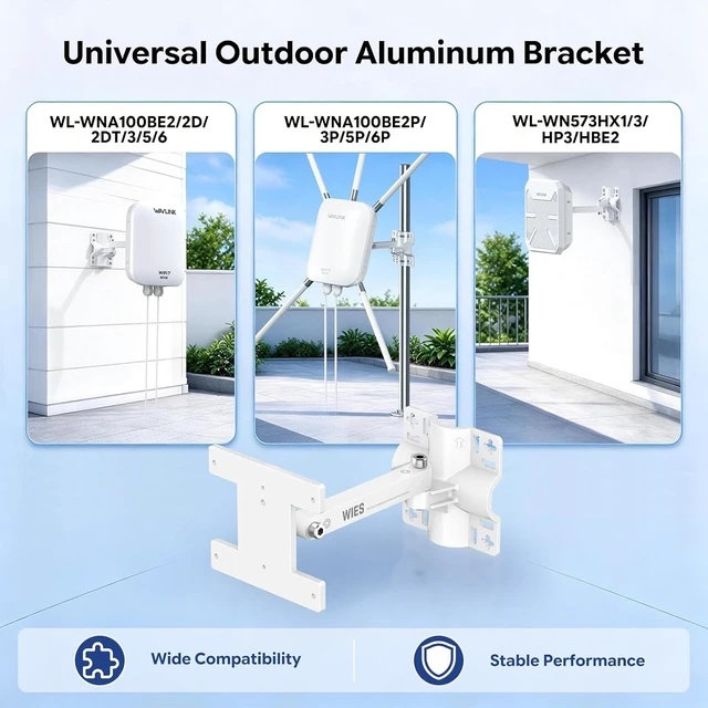 Alt view image 6 of 7 - Outdoor AP Aluminum Alloy Bracket, Universal Wall & Pole Mount