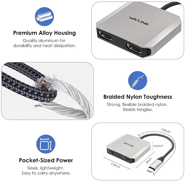Alt view image 6 of 7 - HDMI Splitter for Dual Monitors, Dual Display for Windows ONLY