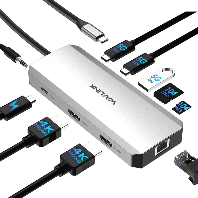 Main image of Laptop Docking Station, WAVLINK Docking Station Dual HDMI