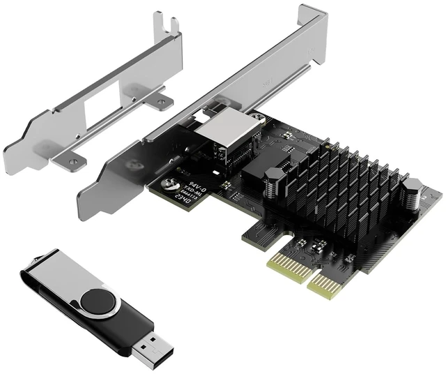 Main image of 5Gb PCIe Network Card, PCIe to 5 Gigabit Ethernet Adapter with Low Profile Bracket & Metal Shielding, RJ45 PCIe NIC for PC Desktop for Windows 11/10 & Linux