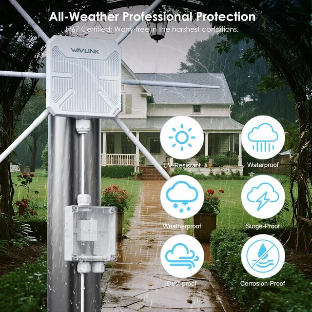 Alt view image 6 of 7 - Outdoor Waterproof Box for POE, WAVLINK IP67 Waterproof Plastic Enclosure