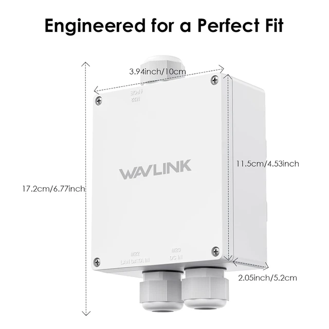 Alt view image 2 of 7 - Outdoor Waterproof Box for POE, WAVLINK IP67 Waterproof Plastic Enclosure