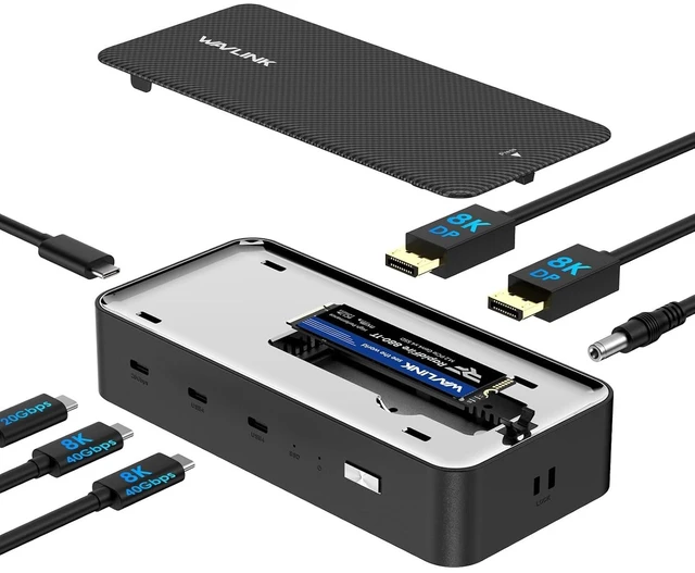 Main image of USB4 Docking Station, Docking Station with M.2 Enclosure