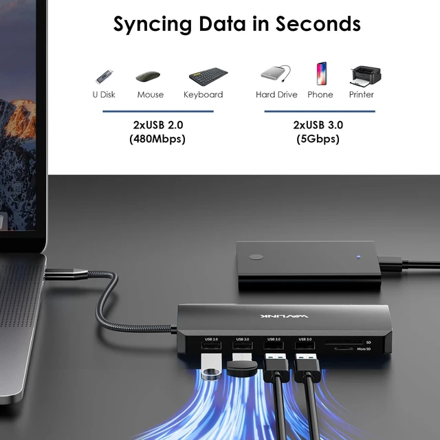 Alt view image 6 of 7 - Laptop Docking Station Dual Monitor/Triple Display for Windows OS