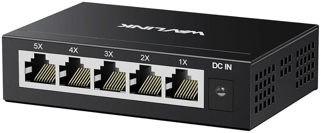 Main image of 5-Port Gigabit Ethernet Unmanaged Switch, Home Network Hub, Office Ethernet Splitter, Plug & Play, Desktop/Wall Mount, Silent Operation, Metal Case