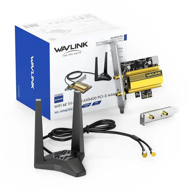 Main image of AXE5400 PCIe WiFi 6E WiFi Card with Magnetic Antennas, 2026 Tri-Band Wireless Network Card with Bluetooth 5.3, AX210 Chip, MU-MIMO, WPA3, OFDMA, Low-Profile Bracket, Heat Sink