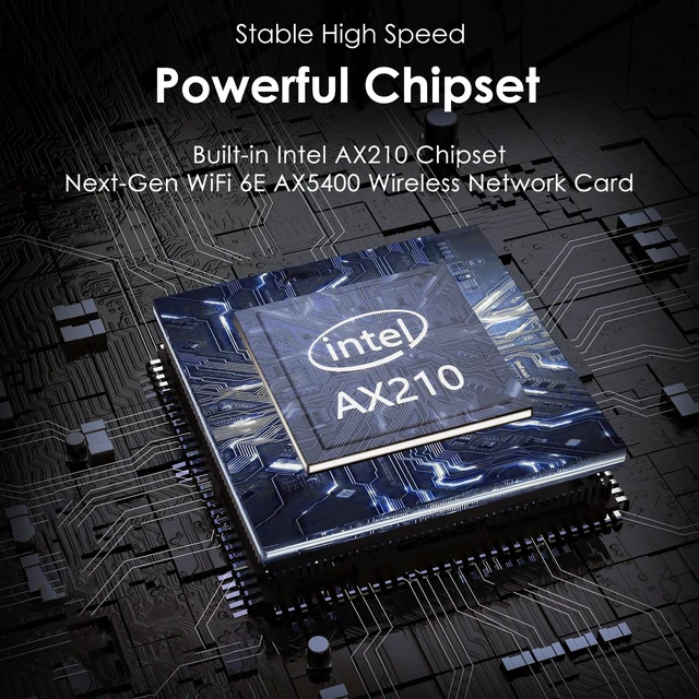 Alt view image 2 of 7 - WiFi 6E Wireless Card with Bluetooth 5.3, 2026 Tri-Band AXE5400 NGW Network Card, Intel AX210, Ultra-Low Latency, Support Windows 10/11 (64bit), Linux, M.2/NGFF